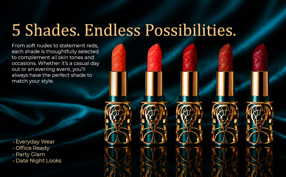 Soft Mist Satin Lipstick Set with Five Vegan Shades