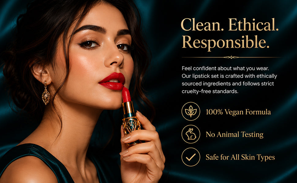 Soft Mist Satin Lipstick Set with Five Vegan Shades