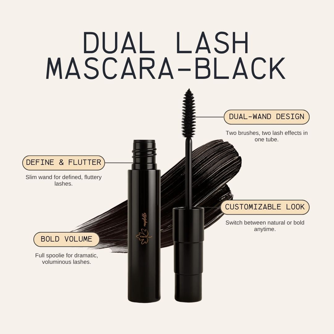 Dual Lash Black Mascara for Volume and Definition