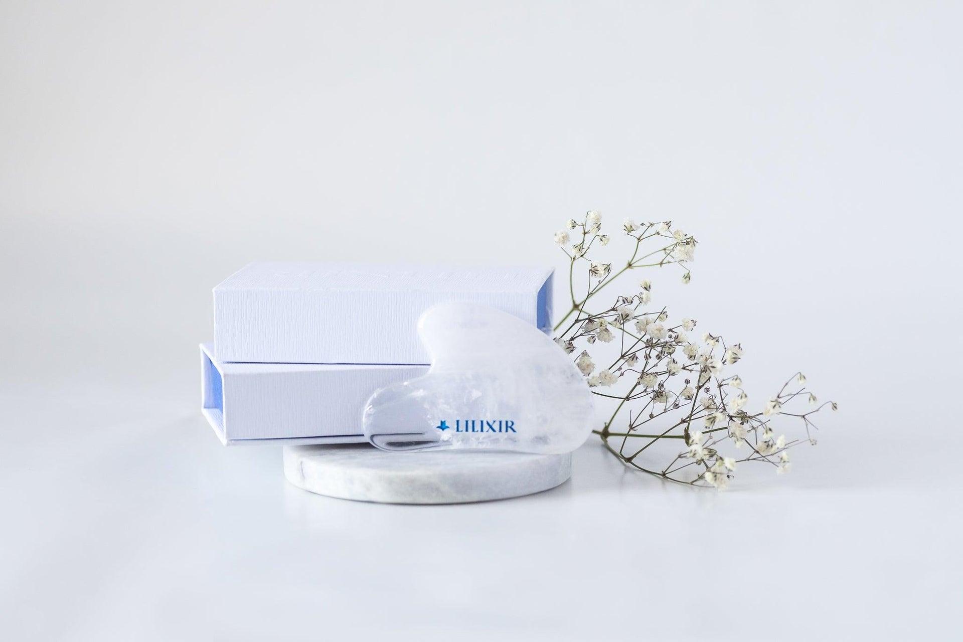 White Crystal Gua Sha Facial Acupressure Massage Tool