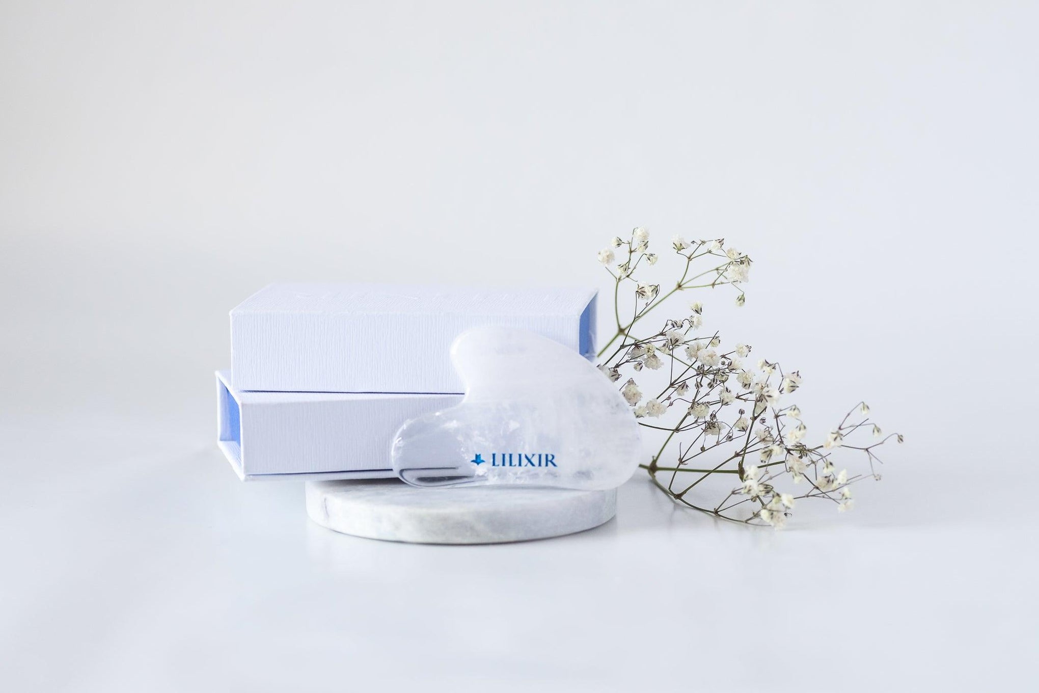 White Crystal Gua Sha Facial Acupressure Massage Tool