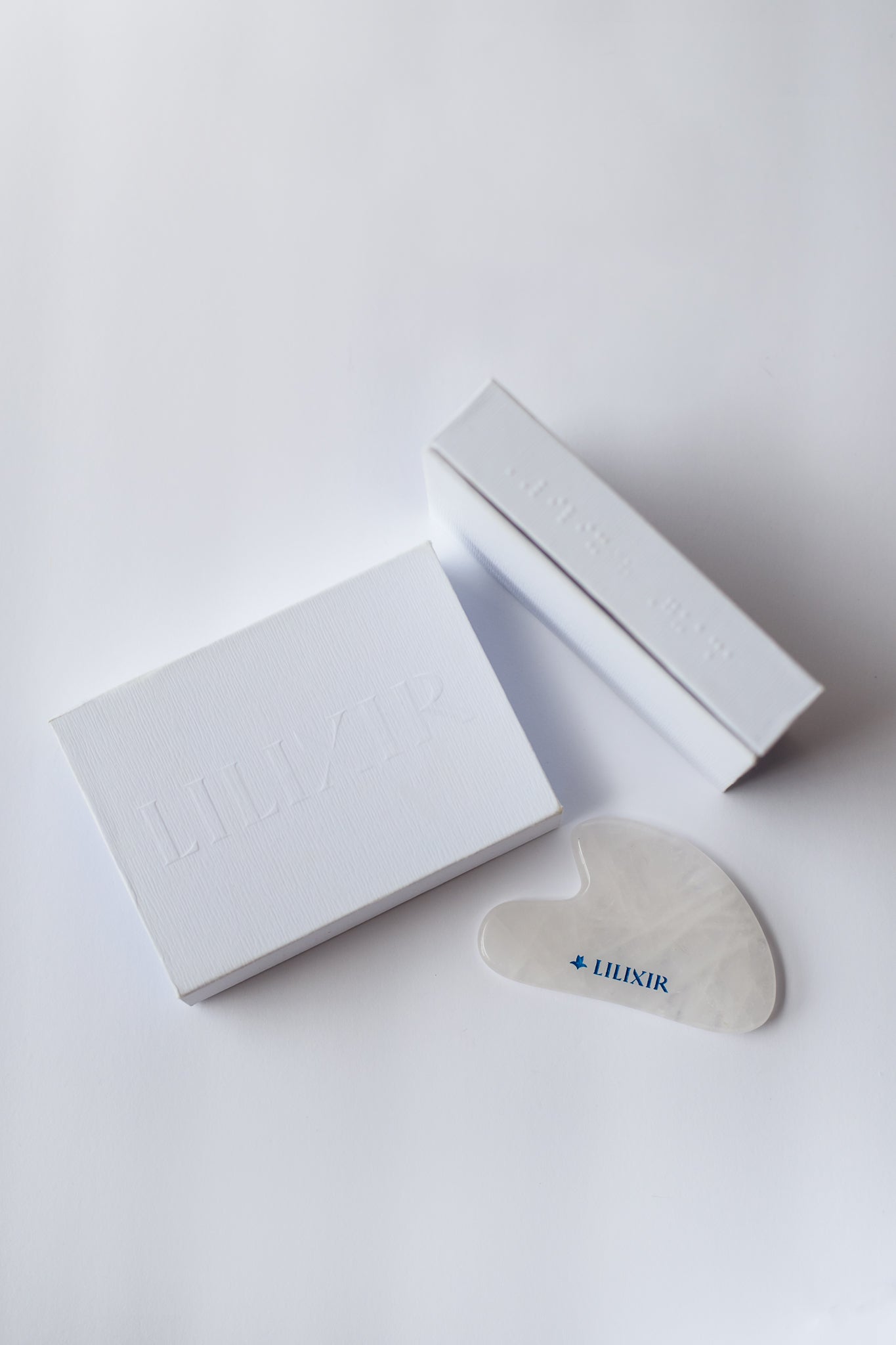 White Crystal Gua Sha Facial Acupressure Massage Tool